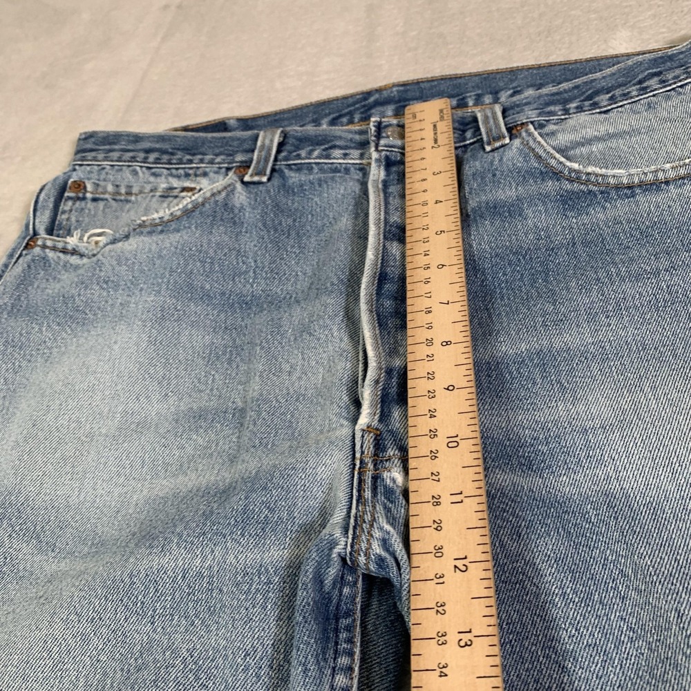 Vintage Levis 501xx Jeans 38x36 (Actual 34x34) Blue Light Straight USA Made 90s - Picture 7 of 16
